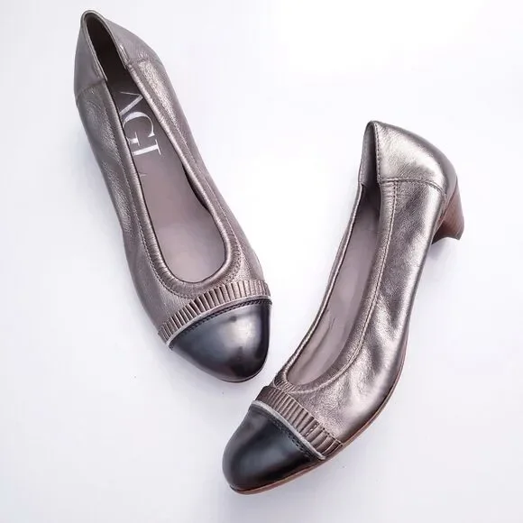 AGL Metallic Silver/Champagne gold Heels - Picture 1 of 6